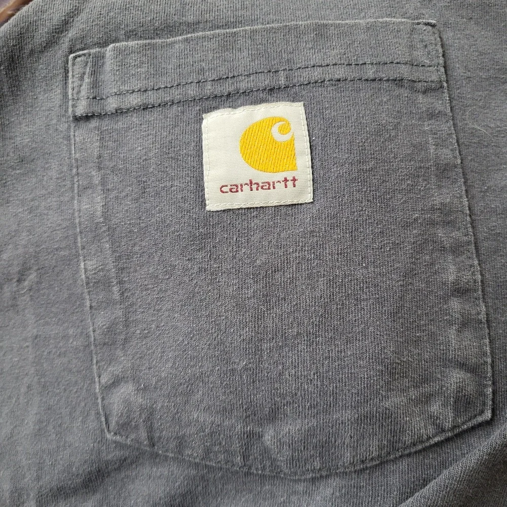 Carhartt Men Shirt 2XL Gray K87‎ Workwear Logo Short Sleeve